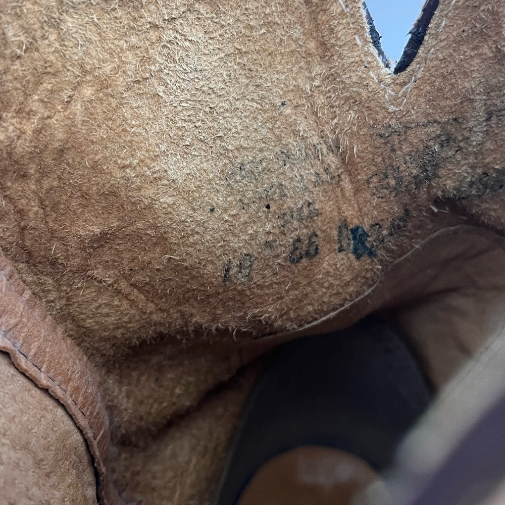 Justin Bent Rail Cowgirl Boots Cognac Tan Leather Mid-Calf Western - Picture 7 of 9